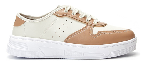 Zapatilla Blanca Y Camel Mujer Moleca