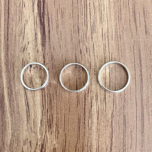 Imagen 3 de 9 de Anillo Medio Dedo Paquete 3 Argolla Lisa Plata .925 Agálea