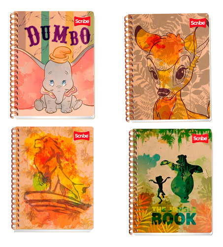 Paq. Con 3 Cuadernos Scribe Disney C/90hojas Cuadro Chico