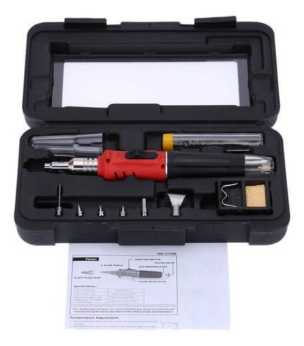 Conjunto De Ferro De Solda A Gás Butano 10 Em 1 Hs-1115k