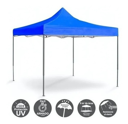 Imagen 1 de 8 de Toldo Plegable 3x3 Metálico Anti-oxidable Impermeable