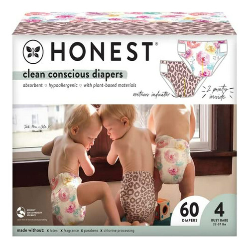 Pañales Ecológicos The Honest Company Talla 4, 60 Unidades