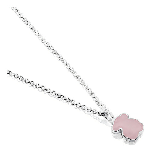 Collar Tous New Color De Plata Con Cuarcita Color Rosa