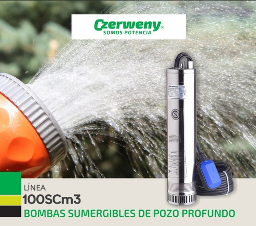Imagen 6 de 10 de Bomba Sumergible Pozo Agua Czerweny 1,5 Hp 220v 100scm308-1