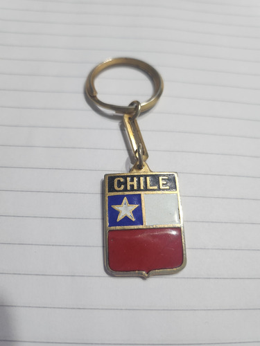 Llavero Antiguo Esmaltado Chile Bandera (Usado)