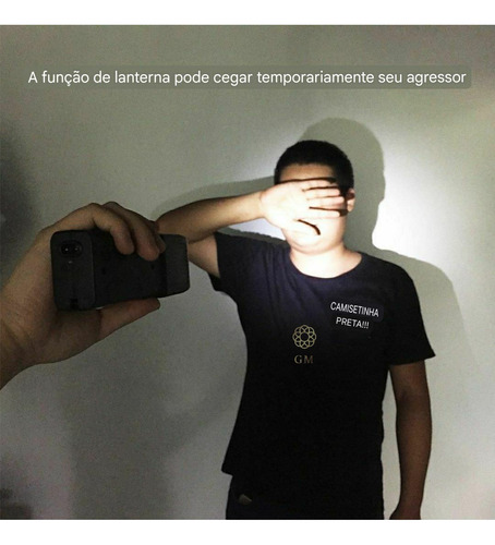 Máquina Lanterna De Choque Taser Original Defesa Bivlt Preto Branco Preto