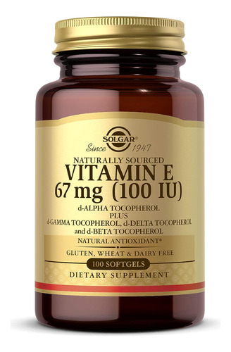 Solgar Vitamina E 67 Mg 100 Ui Antioxidante Natural 100 Cap