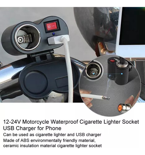 Cargador Usb Doble Para Encendedor De Motocicleta De 12-24 V