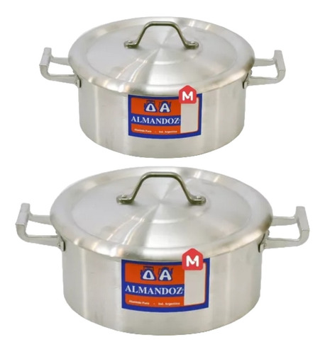 Set X 2 Cacerolas Aluminio Gastronómica Nº 26 - 30 Almandoz