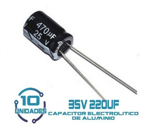 Pack 10 Capacitor Electrolítico 220uf 35v