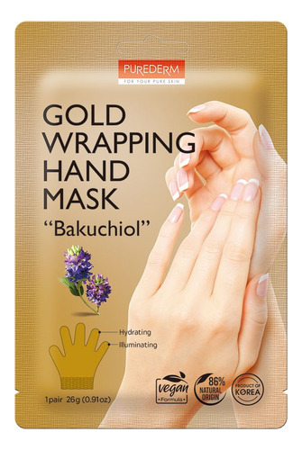 Mascarilla De Mano Purederm Gold Wrapping Bakuchiol