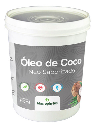 Óleo De Coco Sem Sabor 900ml Macrophytus