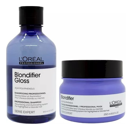 Loreal Blondifier Gloss Shampoo 300ml+ Máscara Capilar 250ml