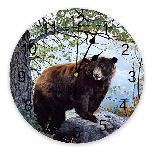 Reloj De Pared Silencioso 14 Con Diseño De Oso Para Cualquie