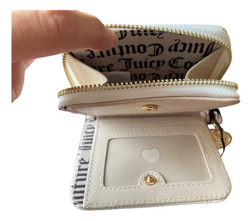 Juicy Couture Cartera Chica Con Monedero Blanco Liso