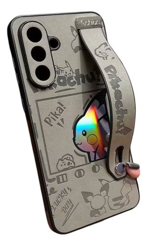 Funda Case Para Samsung Galaxy A56 Pokemon Gris Pikachu