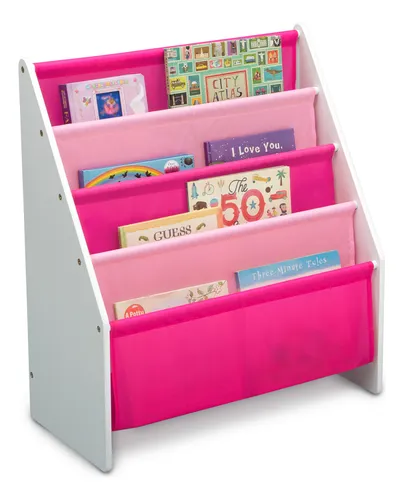 Rack Para Libros Blanco Y Rosado Rosa