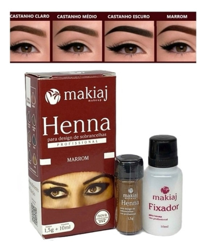 Henna Para Perfilado De Cejas Castaño Medio Henna Y Fijador 