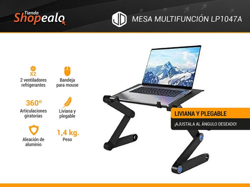 Imagen 3 de 9 de Mesa Regulable Multifuncional P/ Notebook Jd Lp1047a Cuota-*