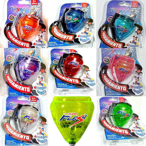 1 Trompo Turbo Flash Velocidad Force Cometa Sin Luz Elige Co Azul Acero
