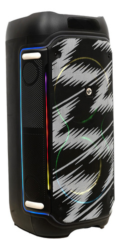 Parlante Portátil Stromberg Nix 80w 2x8 Subwoofer Luces Rgb Color Negro
