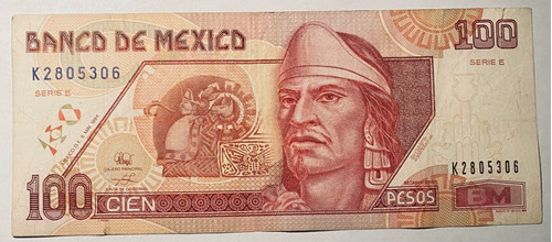 100 Pesos Nezahualcoyotl 1994 Famiia D Confeti Xf Escaso !!