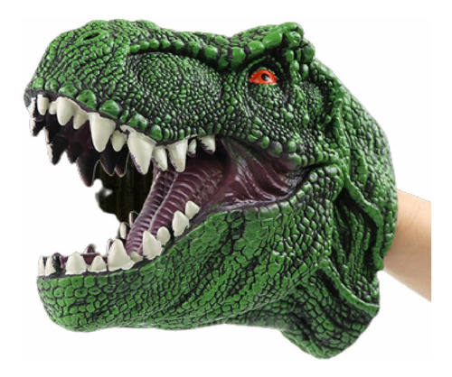 Dinossauro Tiranossauro Rex Fantoche Verde Boneco Brinquedo