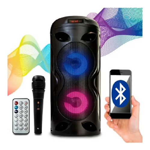 Alto-falante Portátil Com Bluetooth Preta Microfone