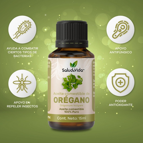 Imagen 2 de 3 de Aceite Esencial De Orégano Ingerible 15ml