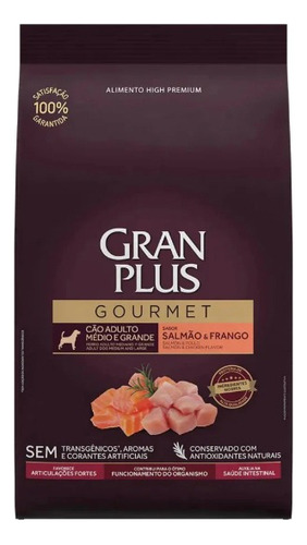 Gran Plus Gourmet Adult Dog Med Y Gdes Salmão e Frango 10kg