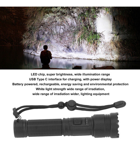 Linterna De Mano Led De 8000 Lm, 1500 M De Alcance, Superbri