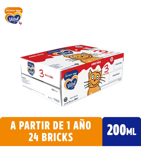 Leche Liquida Vital 3 Nutricia Bago 24 Bricks X 200 Ml