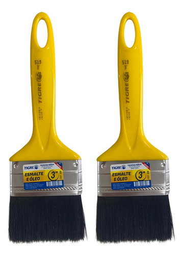 Kit 2 Trincha Pincel Pintura Tinta Esmalte Óleo 3'' Tigre