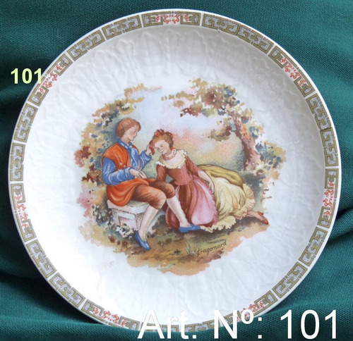101 - Antiguo Plato Decorativo De Porcelana Española Pontesa