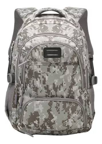 Mochila porta notebook Bagcherry Urbana 430313 430316 430284 color gris diseño camuflada 25L