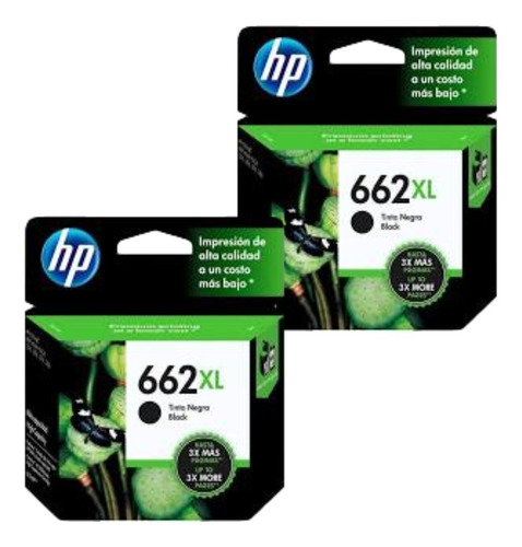 Pack X2 Hp 662xl Negro Cz105al Original 1515 2515 2545 3515