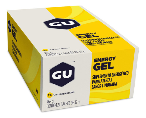 Gu Energy Gel 24 Sachês Limonada Carboidrato Maltodextrina