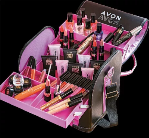 Maleta Maquiagem Profissional Revestida De Couro Nova Avon Cor Rosa