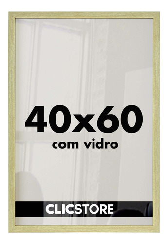 Kit 3 Moldura 40x60 Poster Parede Foto Quadro Vidro Diplomas Cor Carvalho Liso