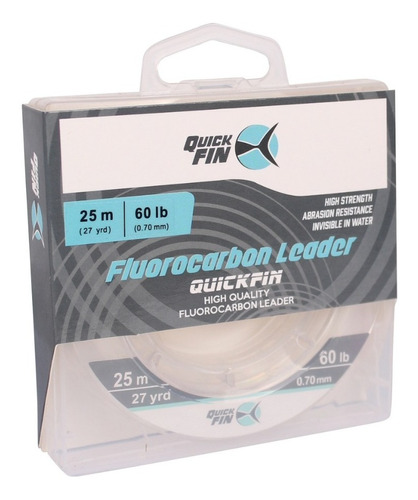 Lider Leader Fluorocarbono Quickfin, 25 M, 60 Lb, Invisible