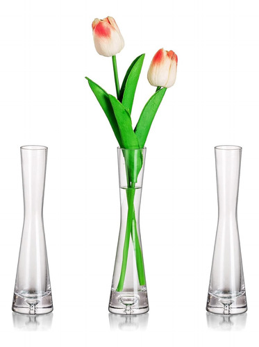Jarrón De Flores De Cristal Glasseam Glass Bud: Juego De 3 J