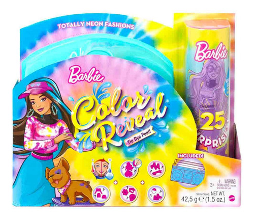 Barbie Set Color Reveal Neon Tie-dye Hcd25 Mattel