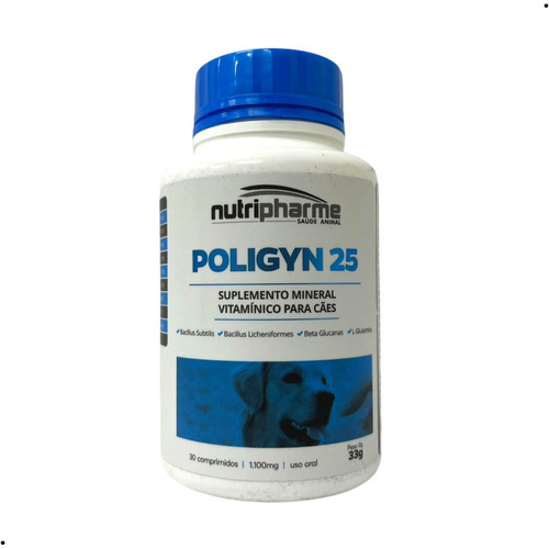 Poligyn 25 1100mg Suplemento Para Cães 30 Comprimidos