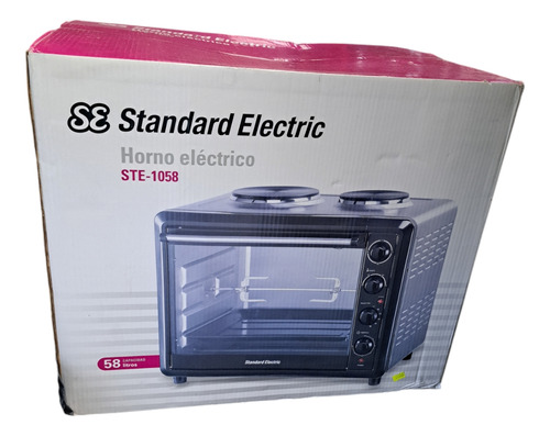Horno Eléctrico Standard Eléctric 58 Litros C/anafe Y Spiedo Negro