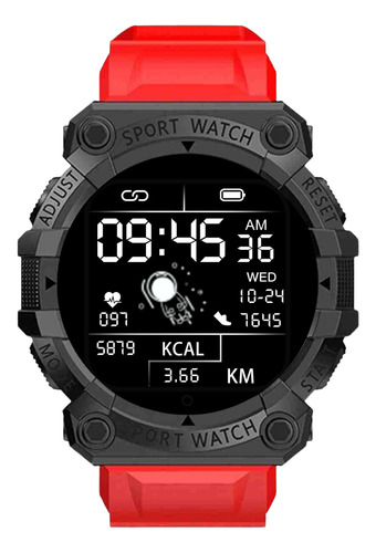 Smartwatch Reloj Inteligente Ruffo Rf-fd68 Deportivo Rojo N Color de la caja Negro Color del bisel Negro