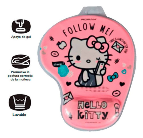Mouse Pad Ergonomico Gamer Diseño Hello Kitty Reposa Muñeca