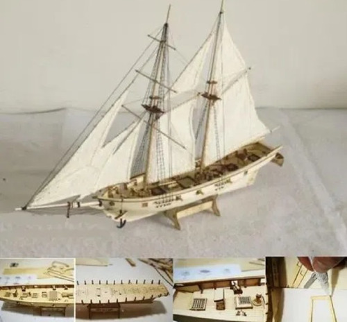 Barco A Escala De Madera Maqueta Ensamblaje Para Armar