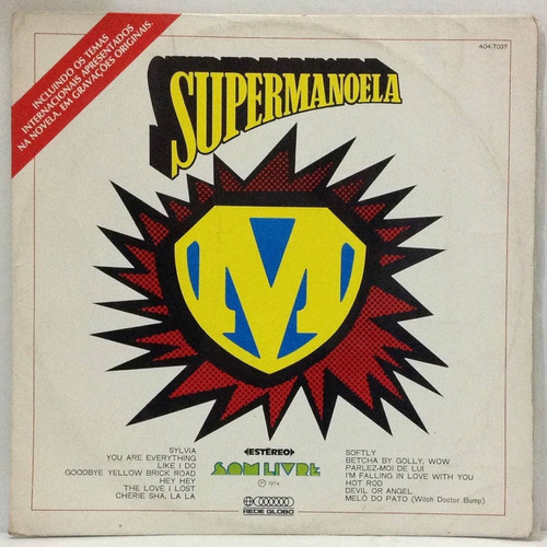 Lp Novela Supermanoela - Internacional - 1974 - Som Livre