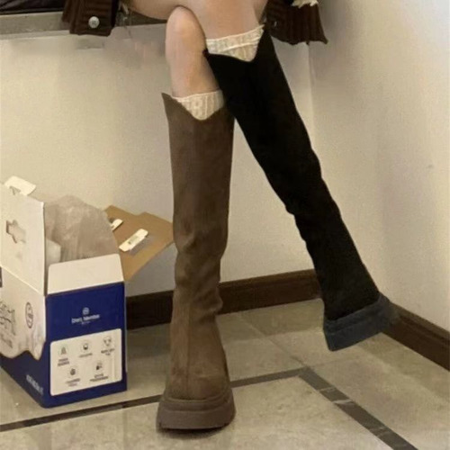 Botas Largas De Suela Gruesa De Estilo Británico, Finas En O