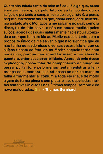 Sim, De Thomas Bernhard., Vol. 1. Editora Companhia Das Letras, Capa Mole, Edição 1 Em Português, 2023